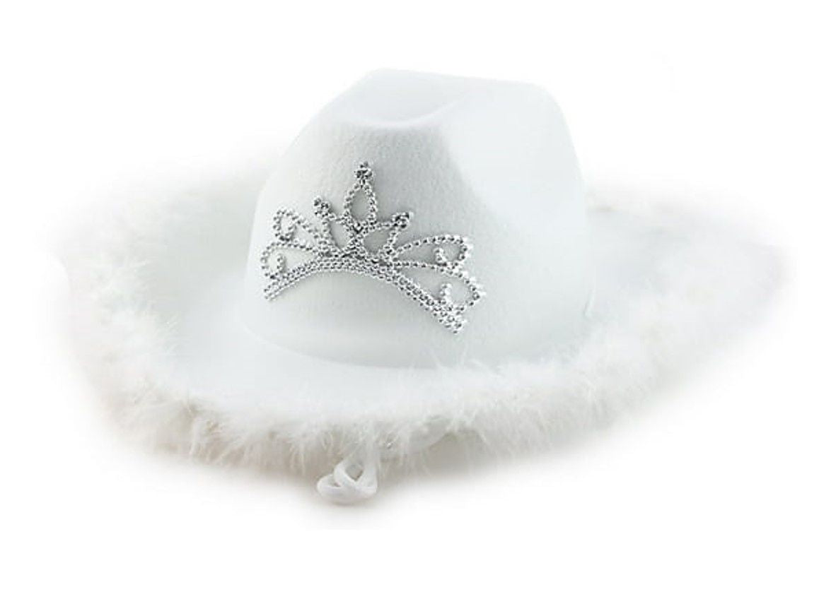 כובע קאבוי כתר לבן