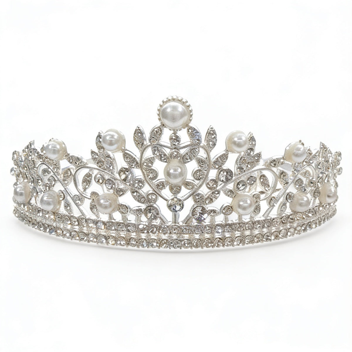 כתר נסיכות מתכת מהודר פנינים