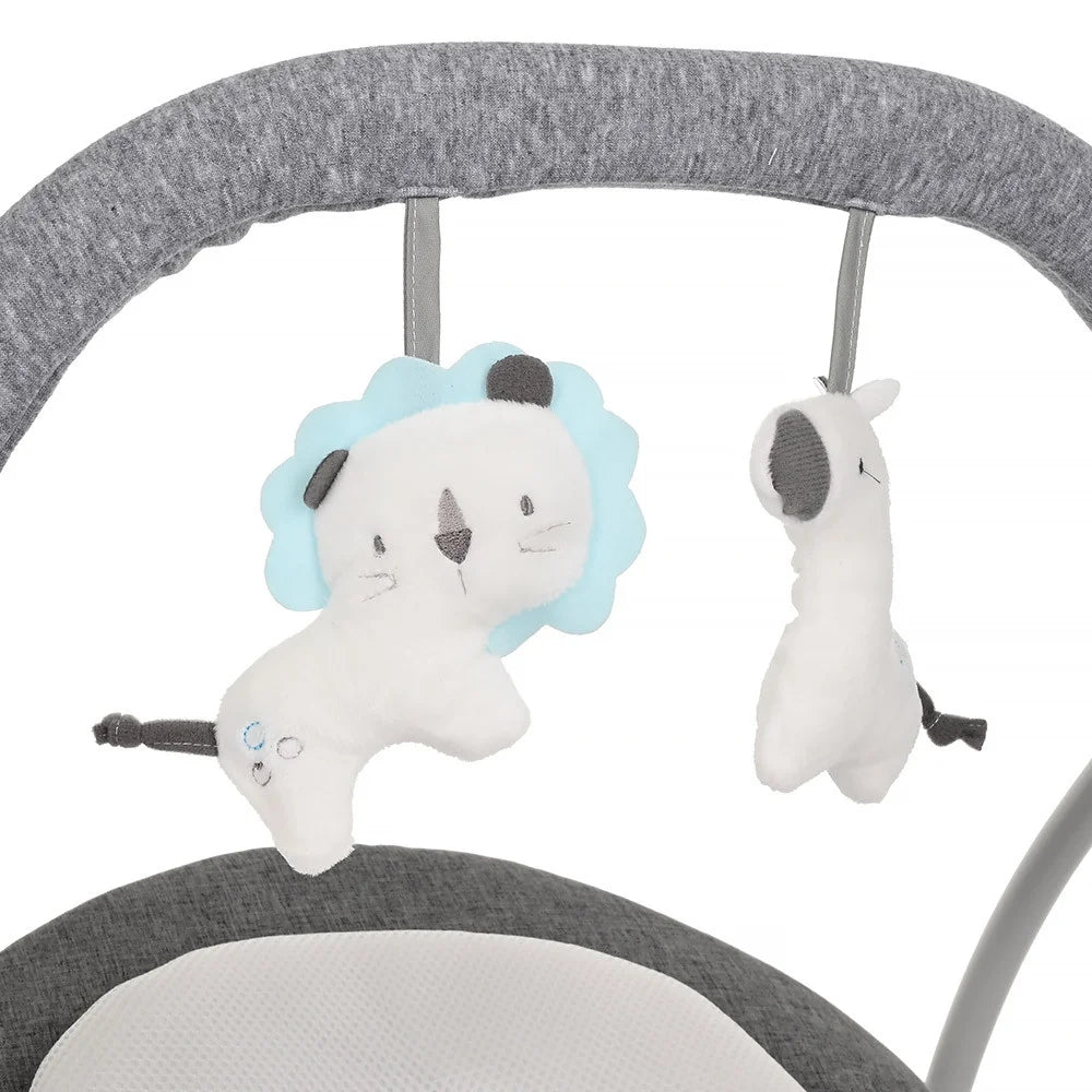 נדנדה רוטטת לתינוק בצבעים אפור ולבן