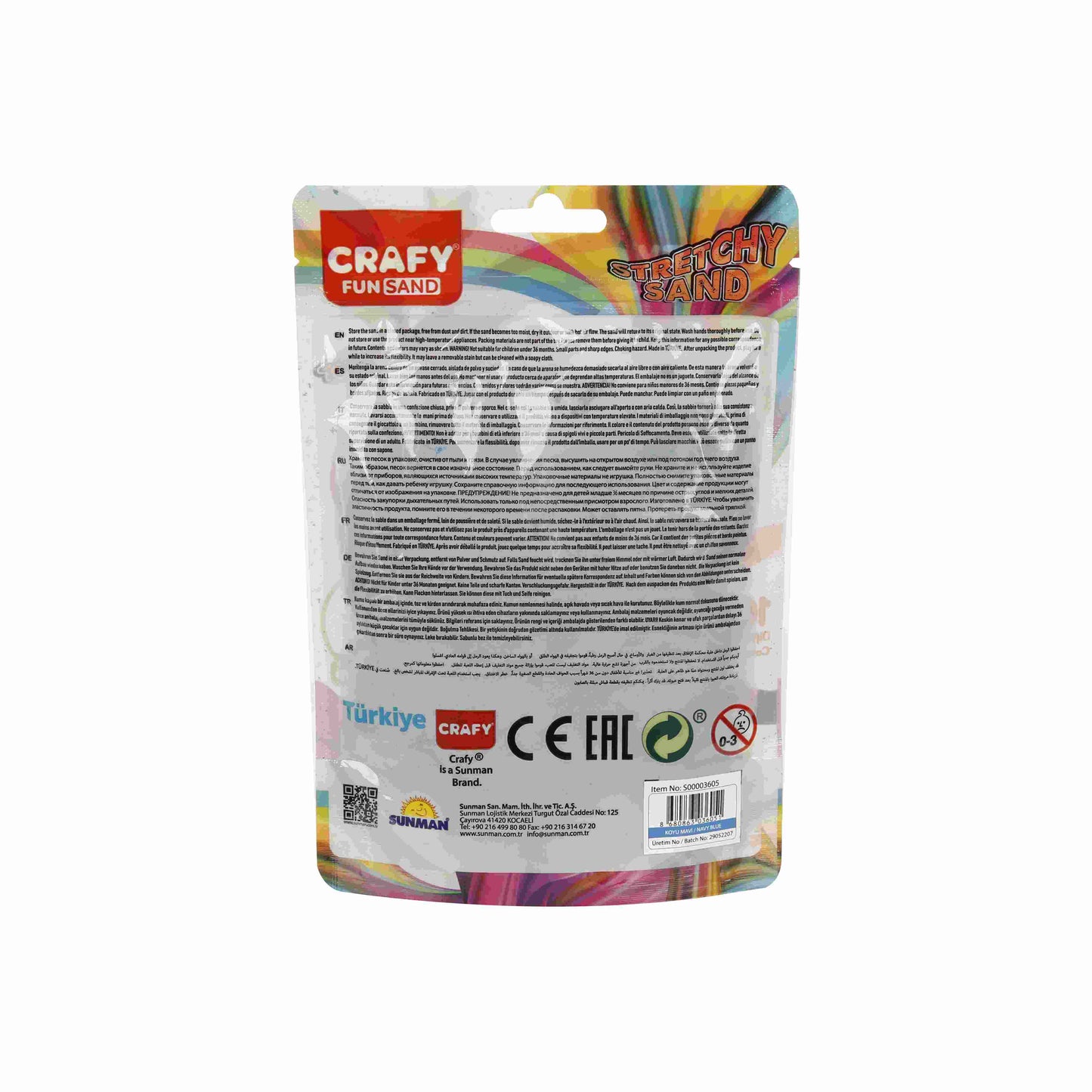 חול נמתח בשקית צבע כחול 200 גרם