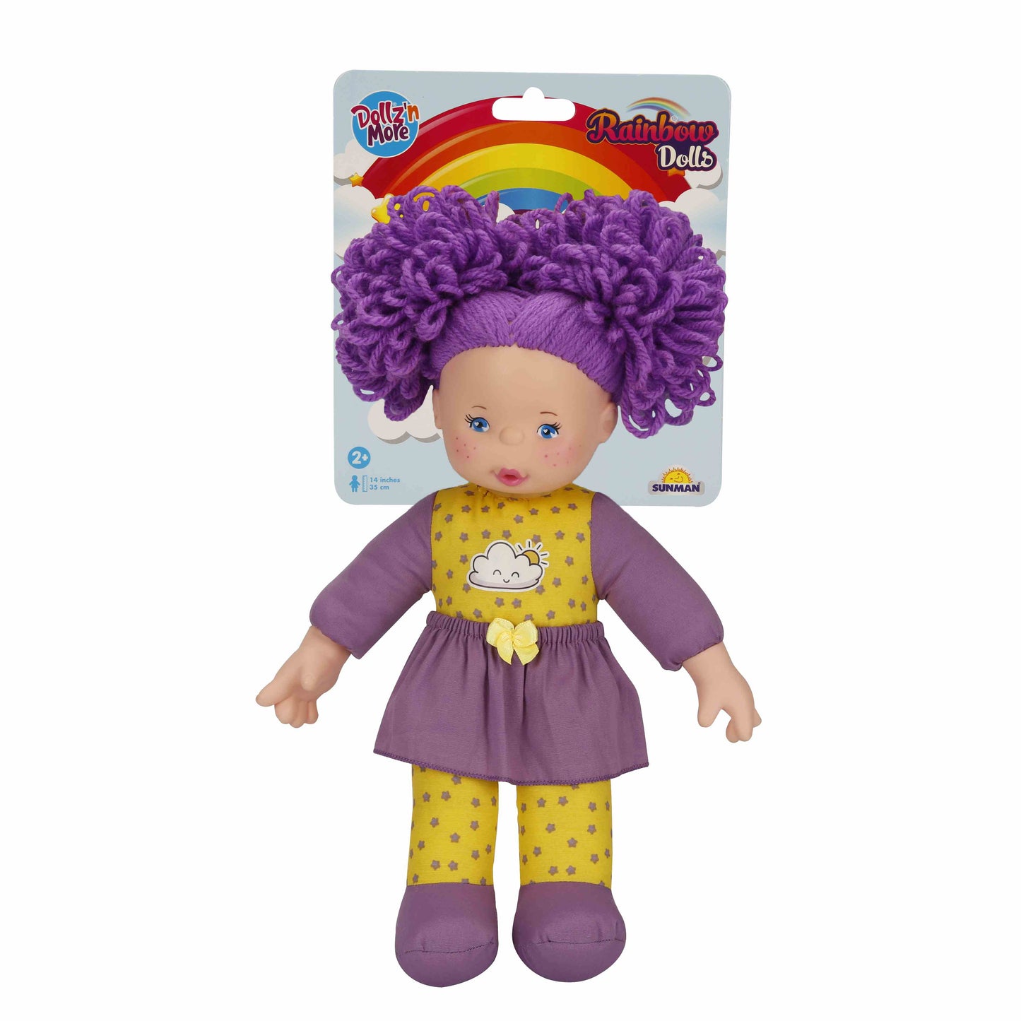 בובת סמרטוטי 35 סמ בצבע סגול