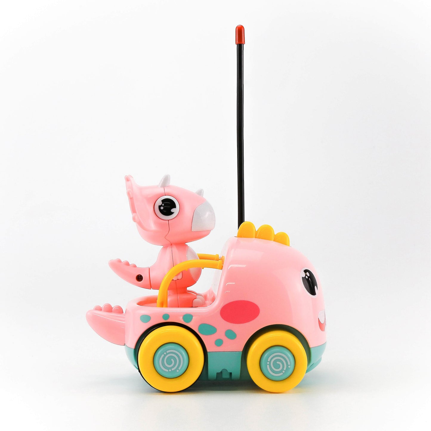 מכונית דינוזאור על שלט בצבע ורוד