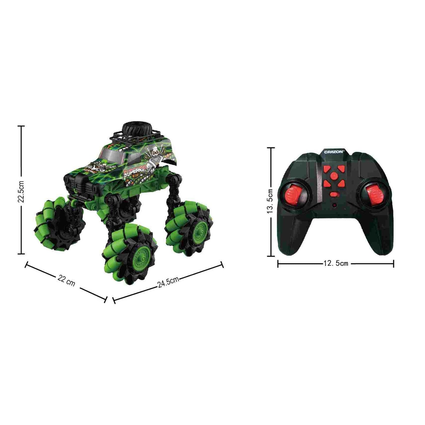 מכונית על שלט גלגלי דריפט 1:18 ירוק-שחור