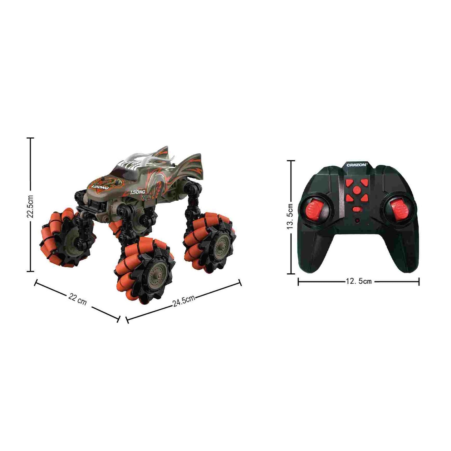 מכונית על שלט גלגלי דריפט 1:18 בצבע חום