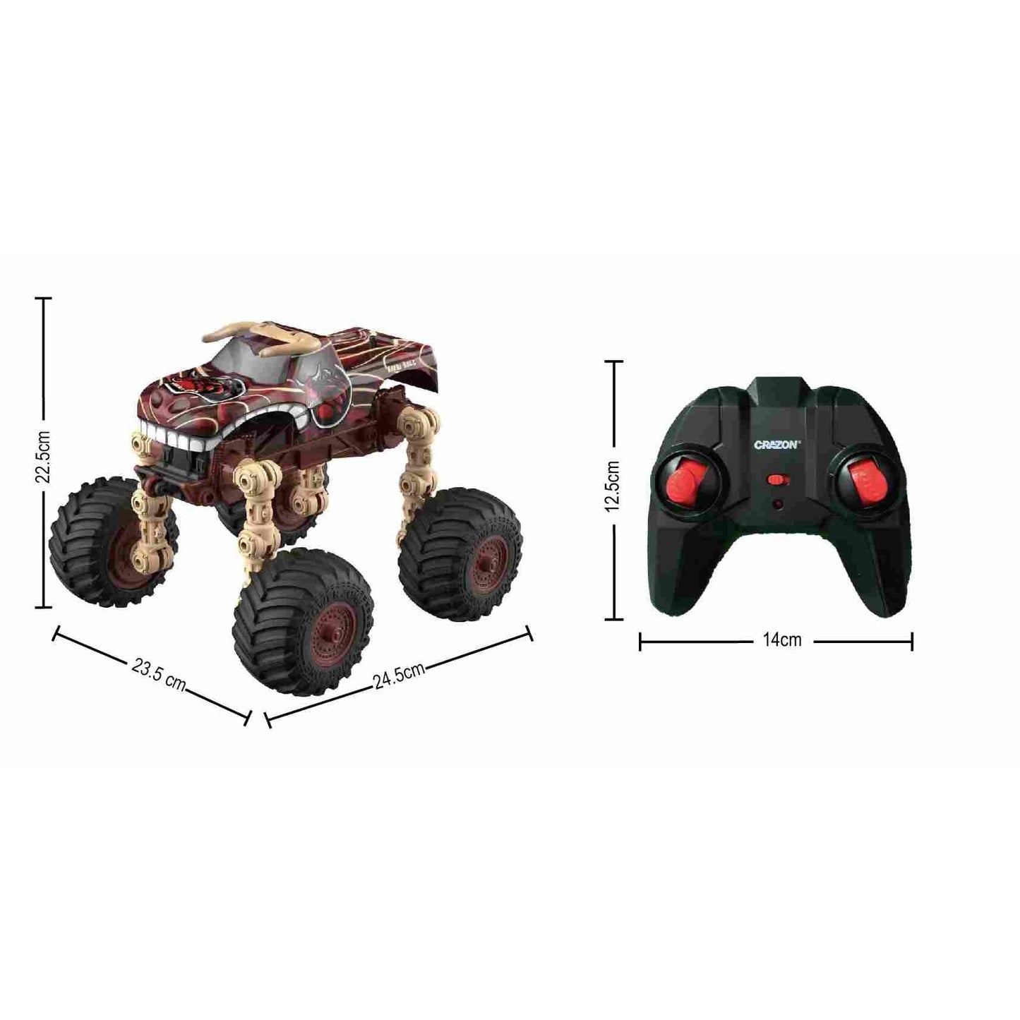 מכונית על שלט גלגלים מתקפלים 1:18 בצבע חום