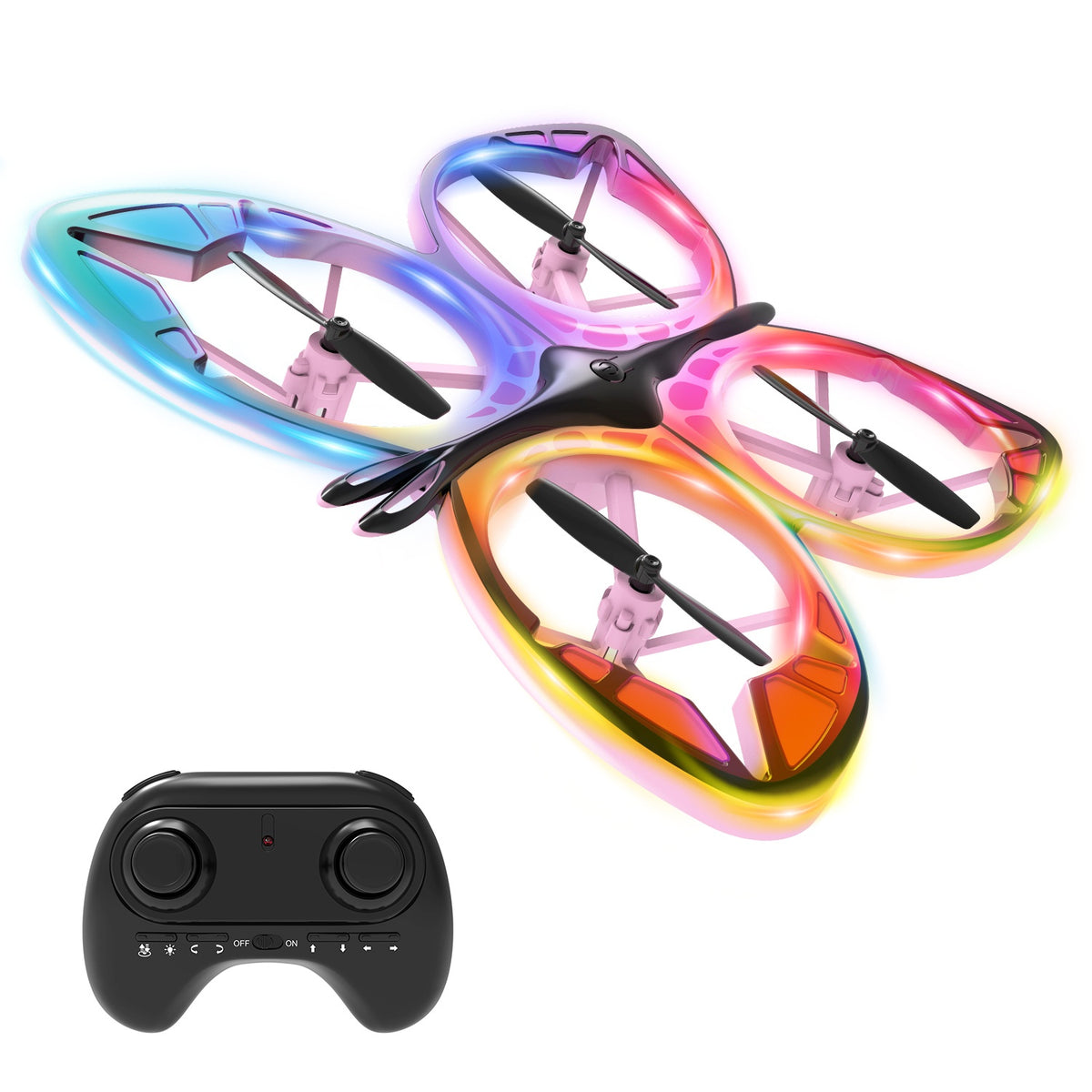 Light-Up Butterfly Drone with Pink Remote Control