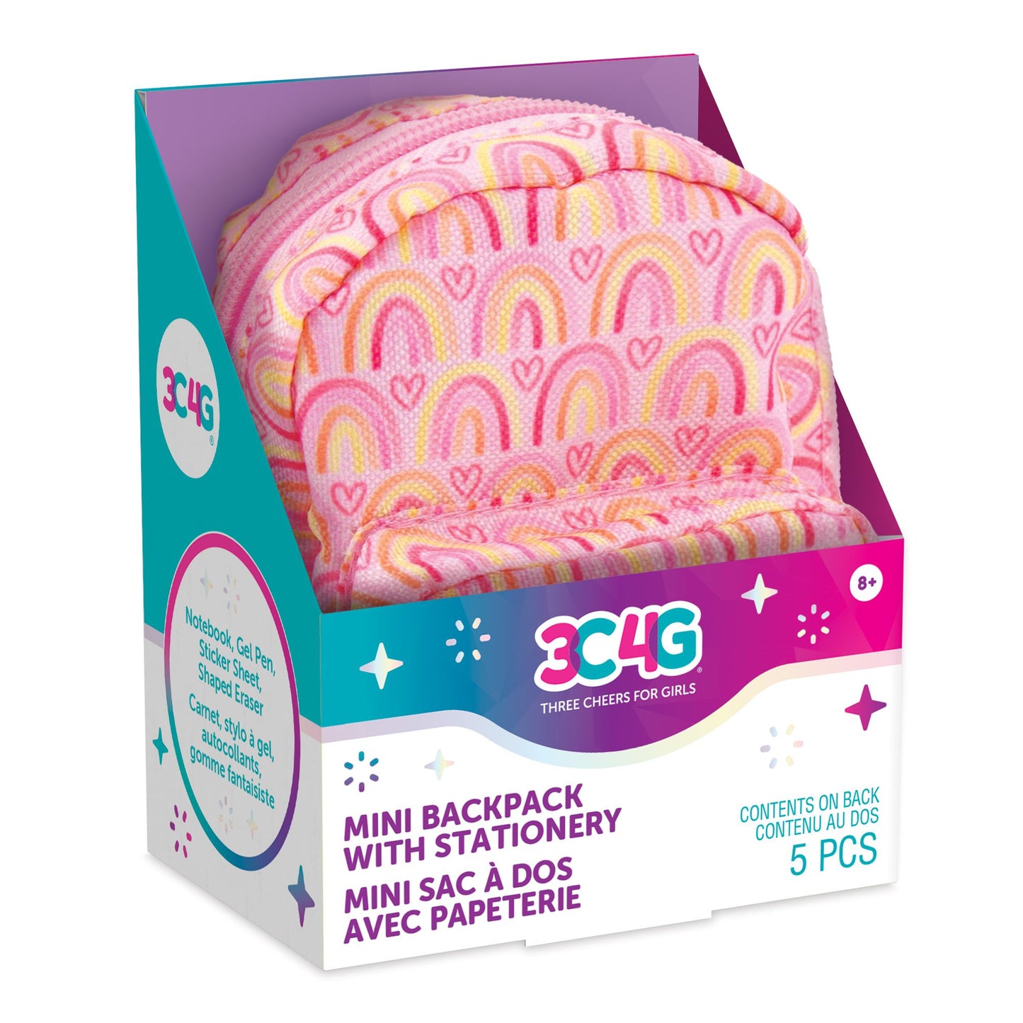 תיק גב וכלי כתיבה מיניאטורות