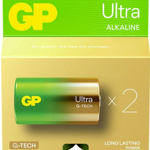 זוג סוללות אולטרה Alkaline 1.5V 14A D GP
