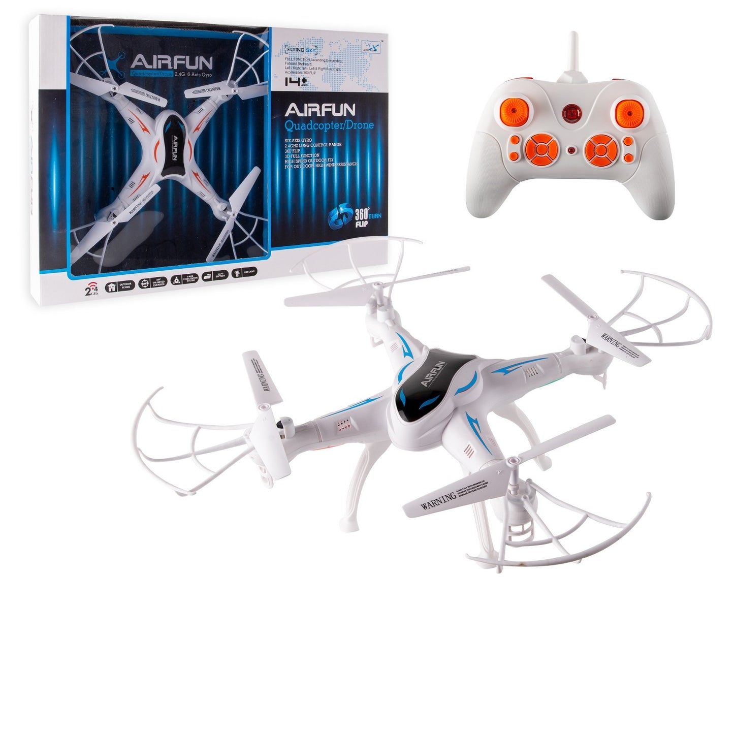 רחפן פעלולים גיירו לבן עם שלט רחוק