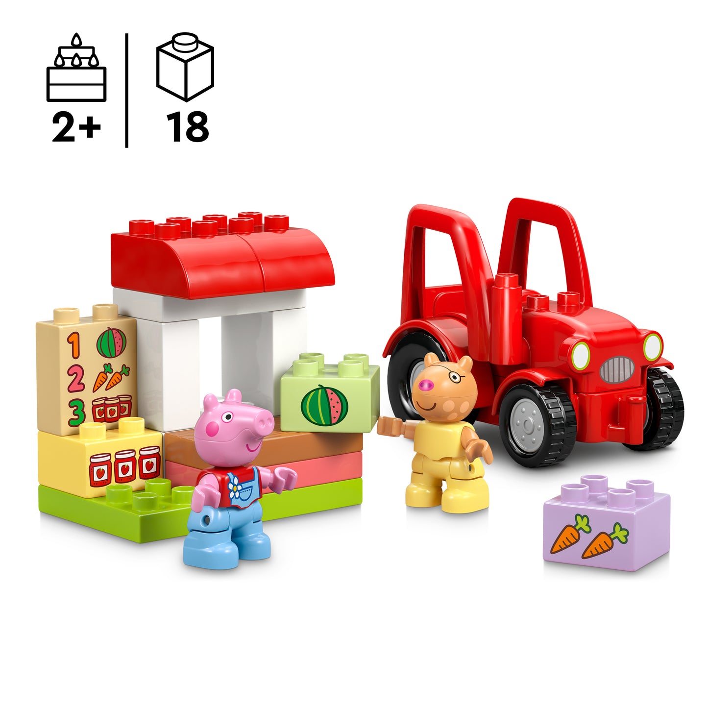 לגו דופלו טרקטור ודוכן בשוק 10468