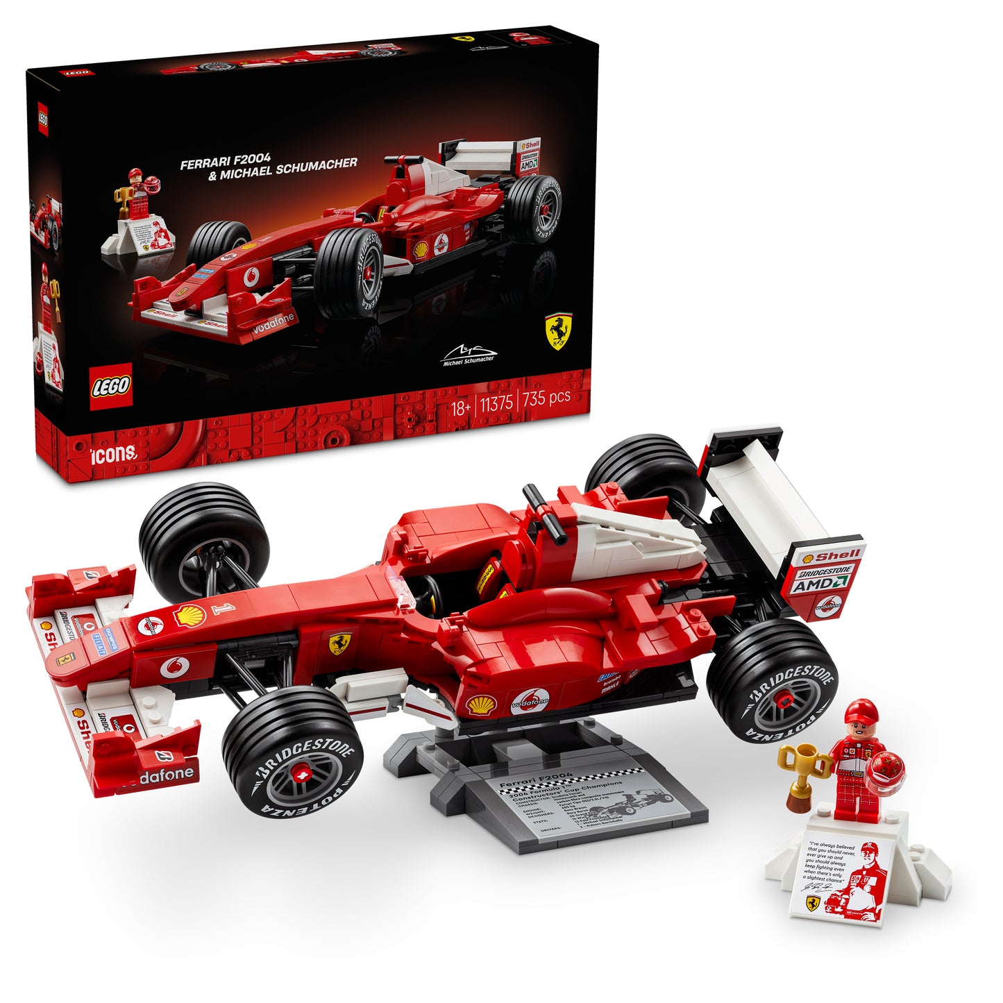 לגו אייקון 11375 פרארי F2004 ו-Michael Schumacher