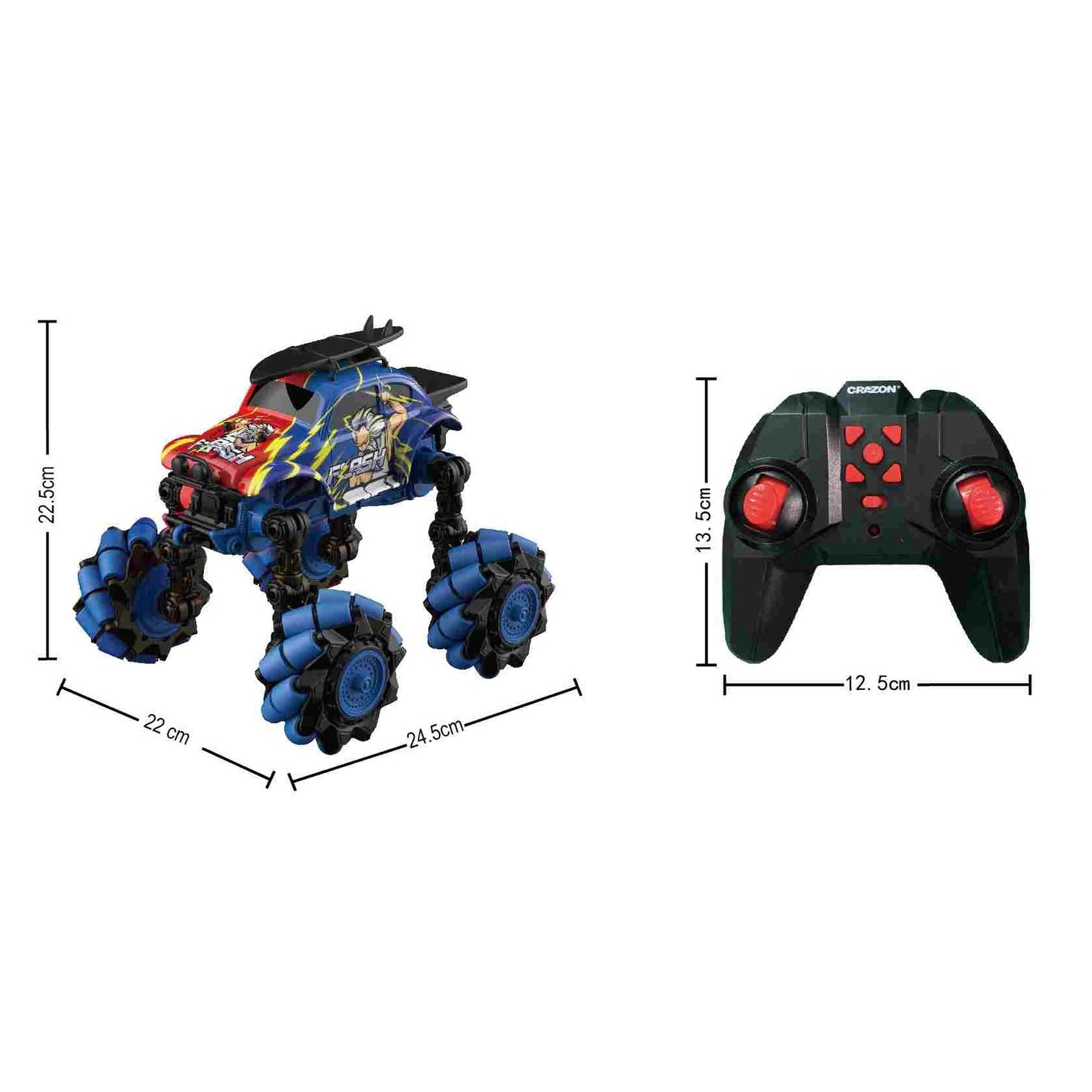 מכונית על שלט גלגלי דריפט 1:18 בצבע כחול