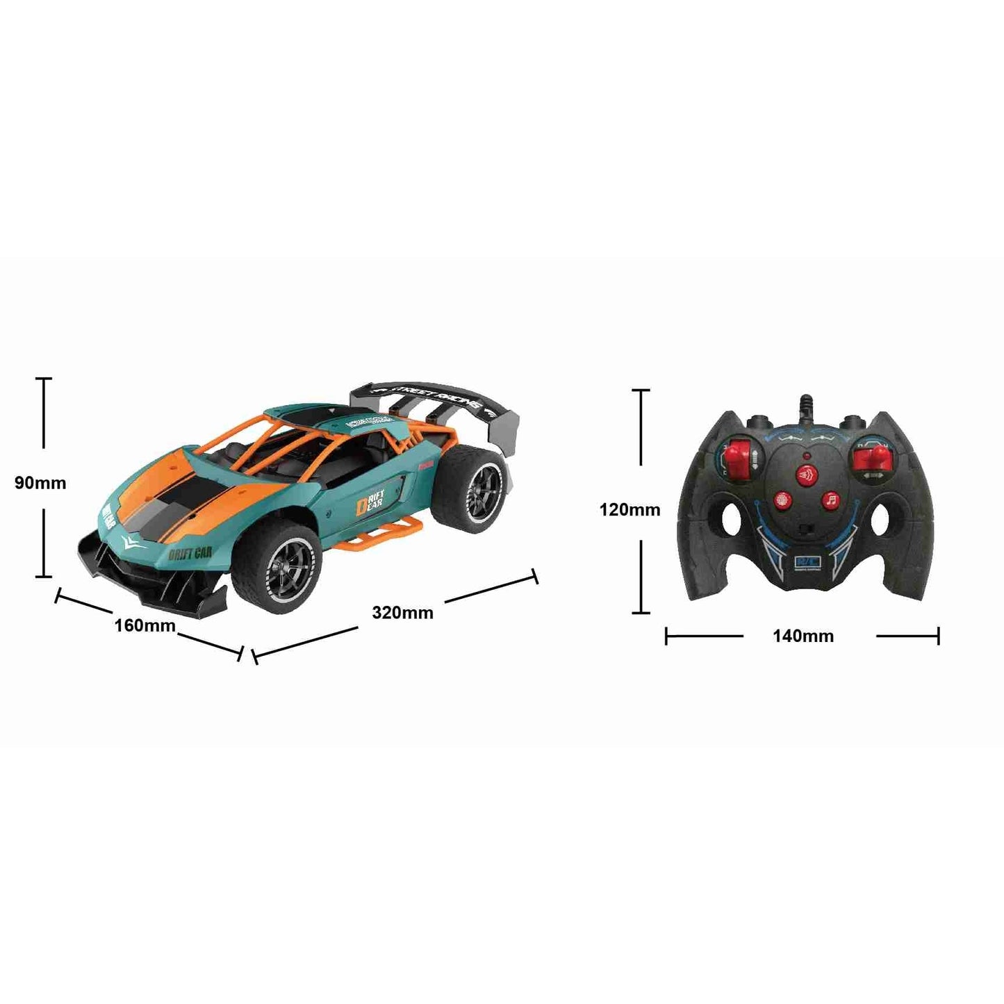 מכונית ספורט על שלט 1:14 ירוק - כתום