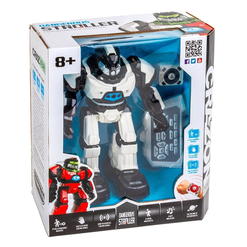 רובוט על שלט בצבע לבן עם אינפרה אדום