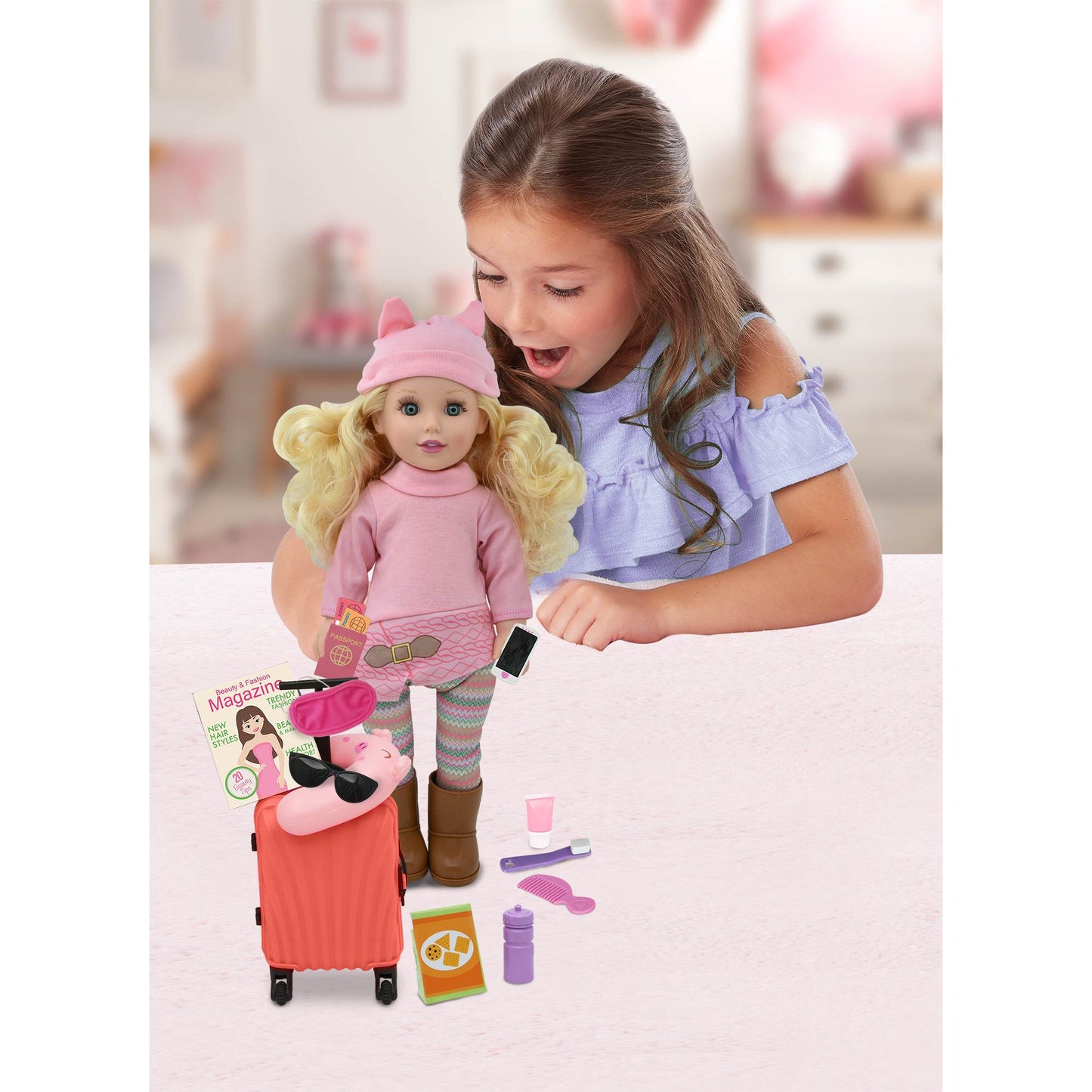 בובת תינוק 45 סמ עם ערכת נסיעות