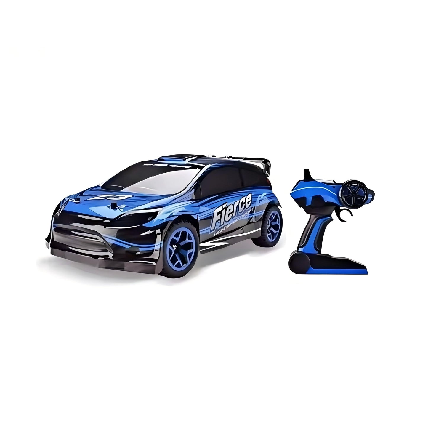 מכונית מירוץ תכלת על שלט 1:18