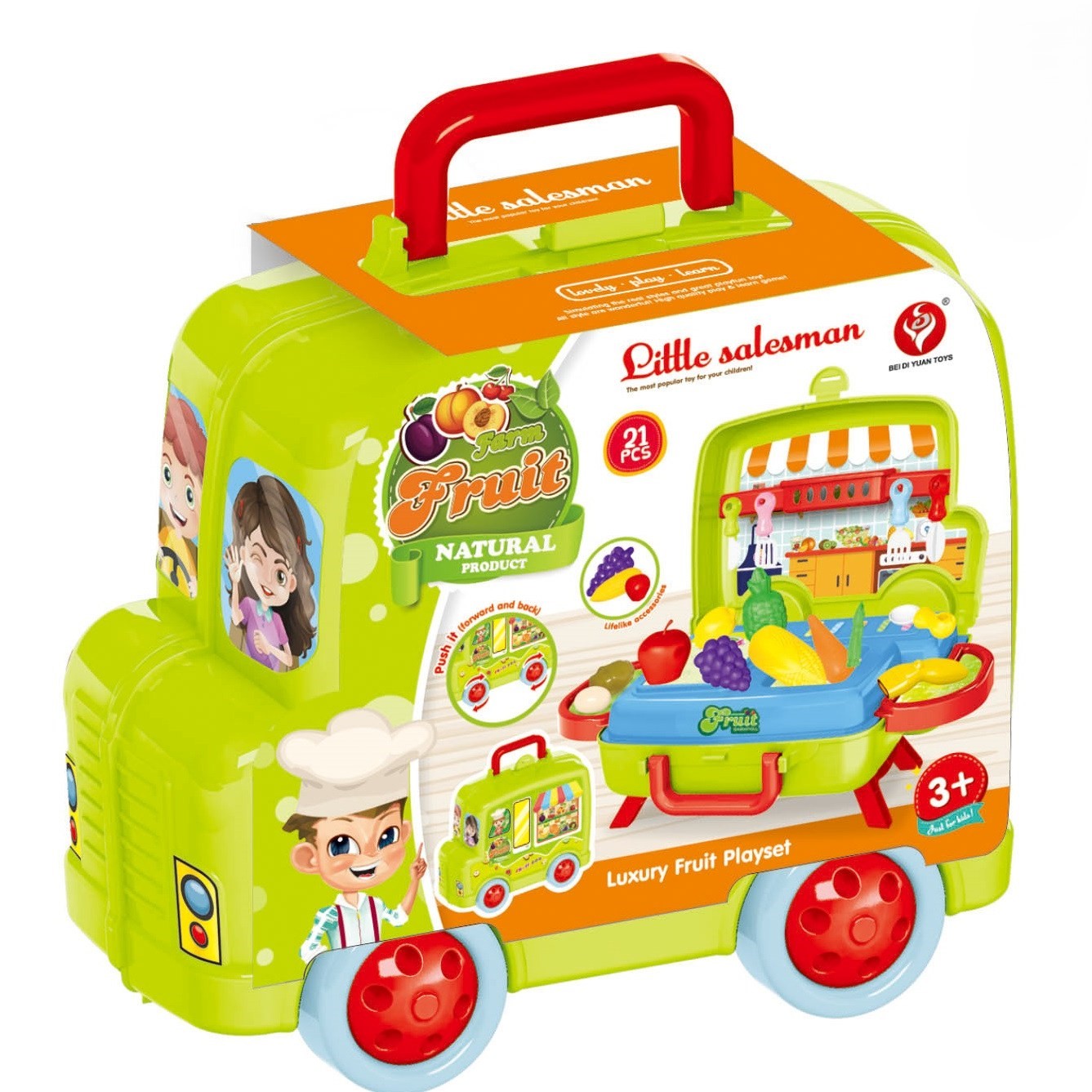 מזוודת פירות בצורת מכונית 21 חלקים