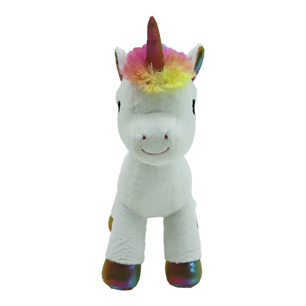 בובת חד קרן לבן פרווה 43 סמ