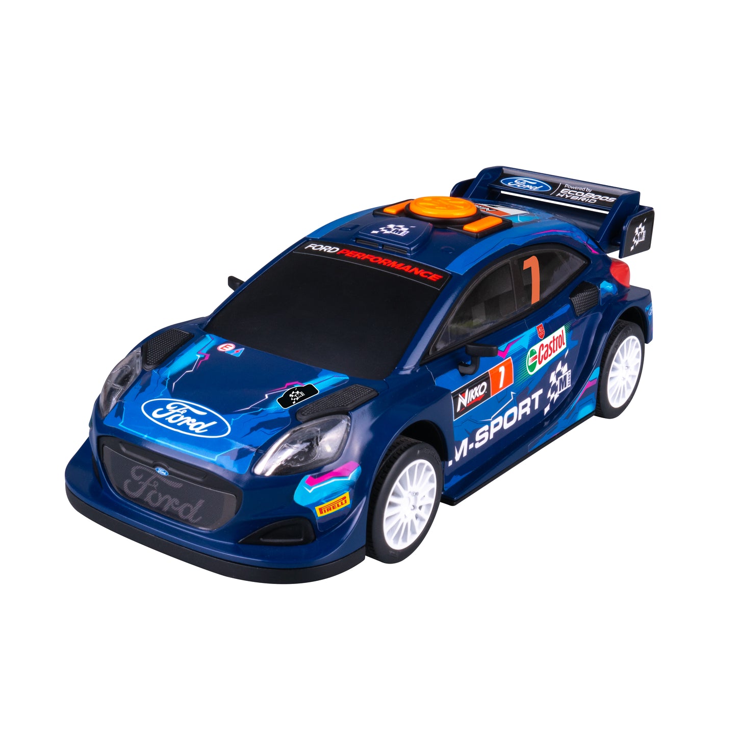 Blue remote control race car