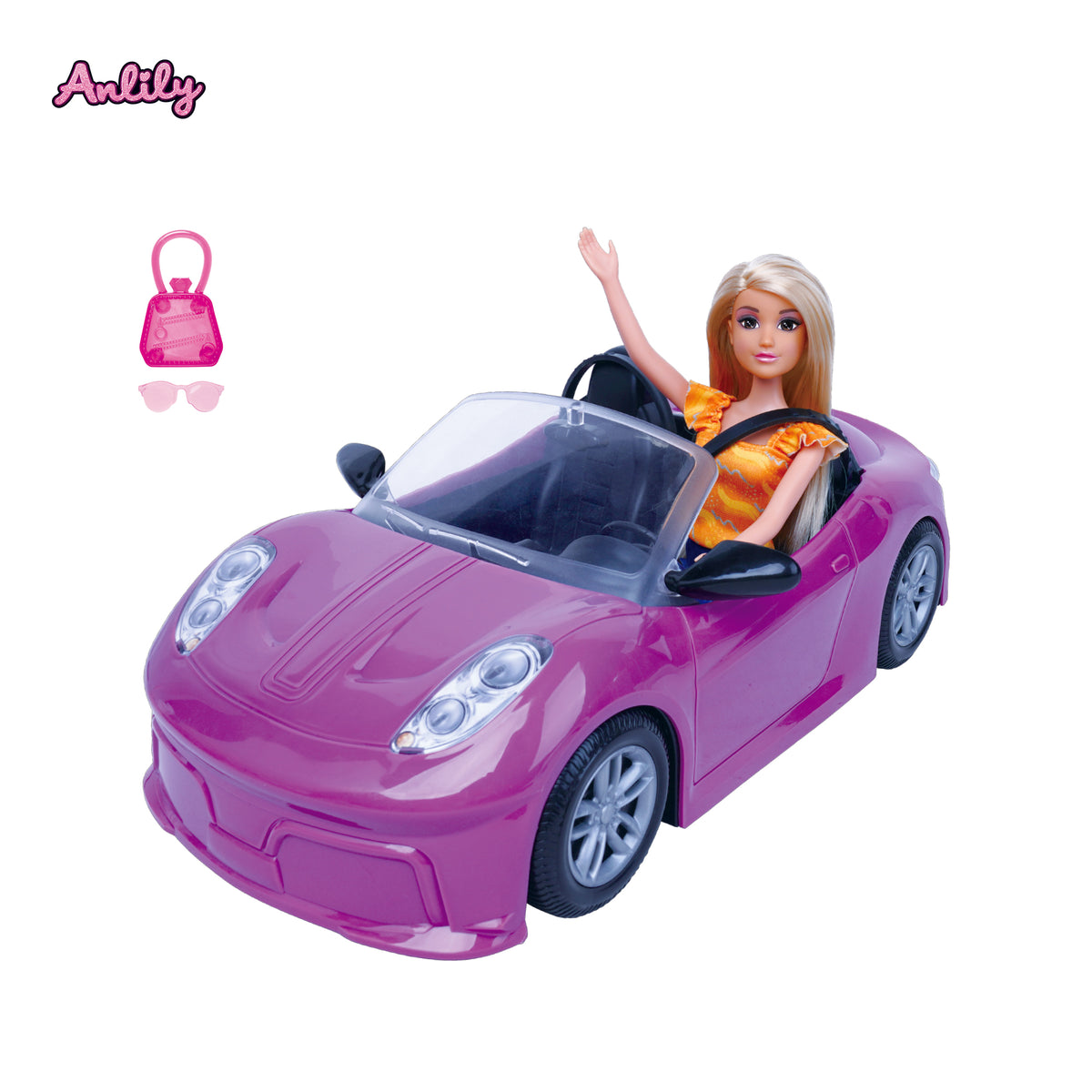 בובה עם רכב נפתח 30 ס"מ