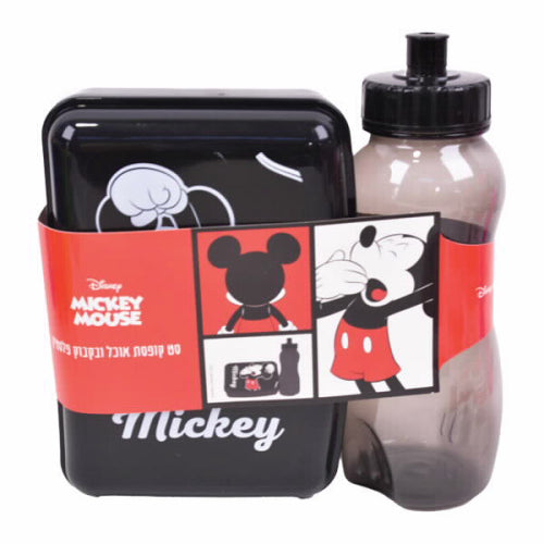 סט קופסת אוכל ובקבוק מיקי מאוס אדום