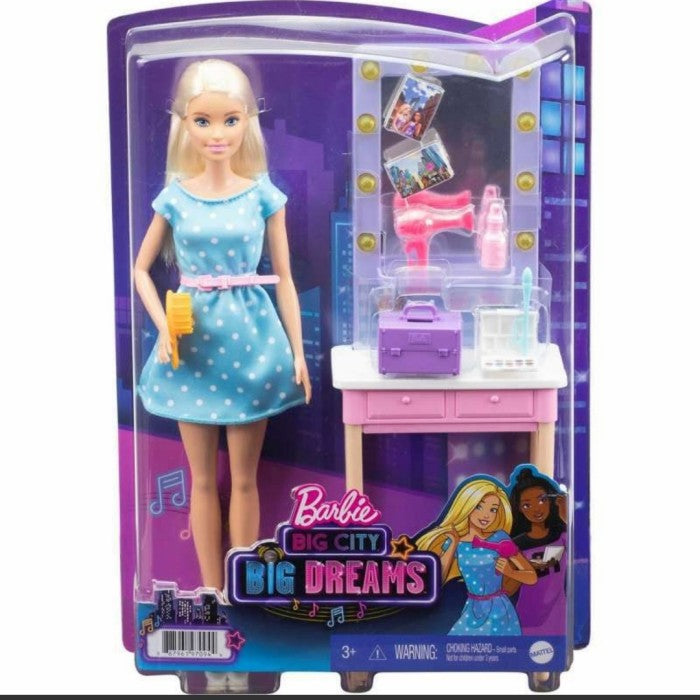 Barbie في المدينة الكبيرة مع طاولة مكياج وإكسسوارات