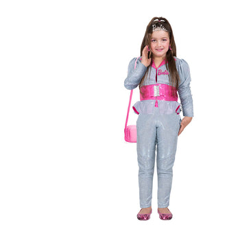 תחפושת ברבי חליפה ורודה כסף מידה 4 - שושי זוהר