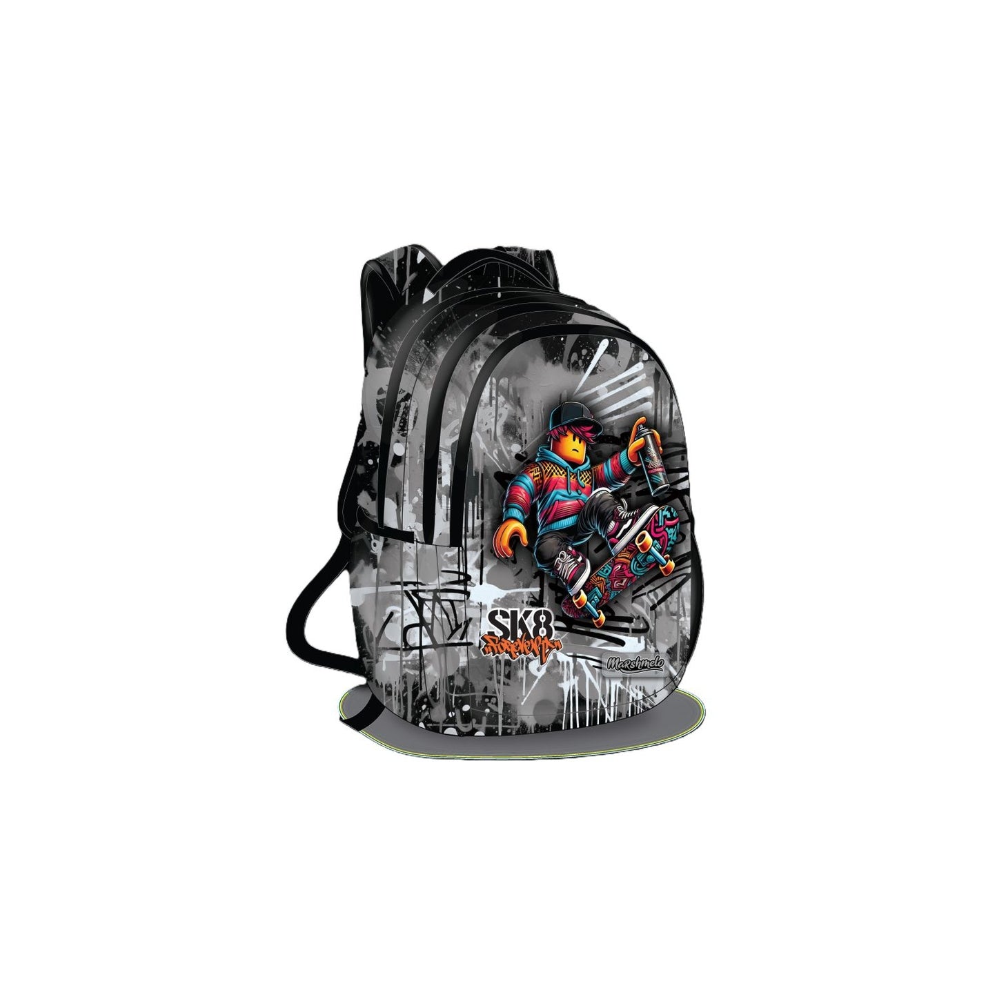 תיק מרופד 2 תאים סקטבורד גרפיטי (12/3)