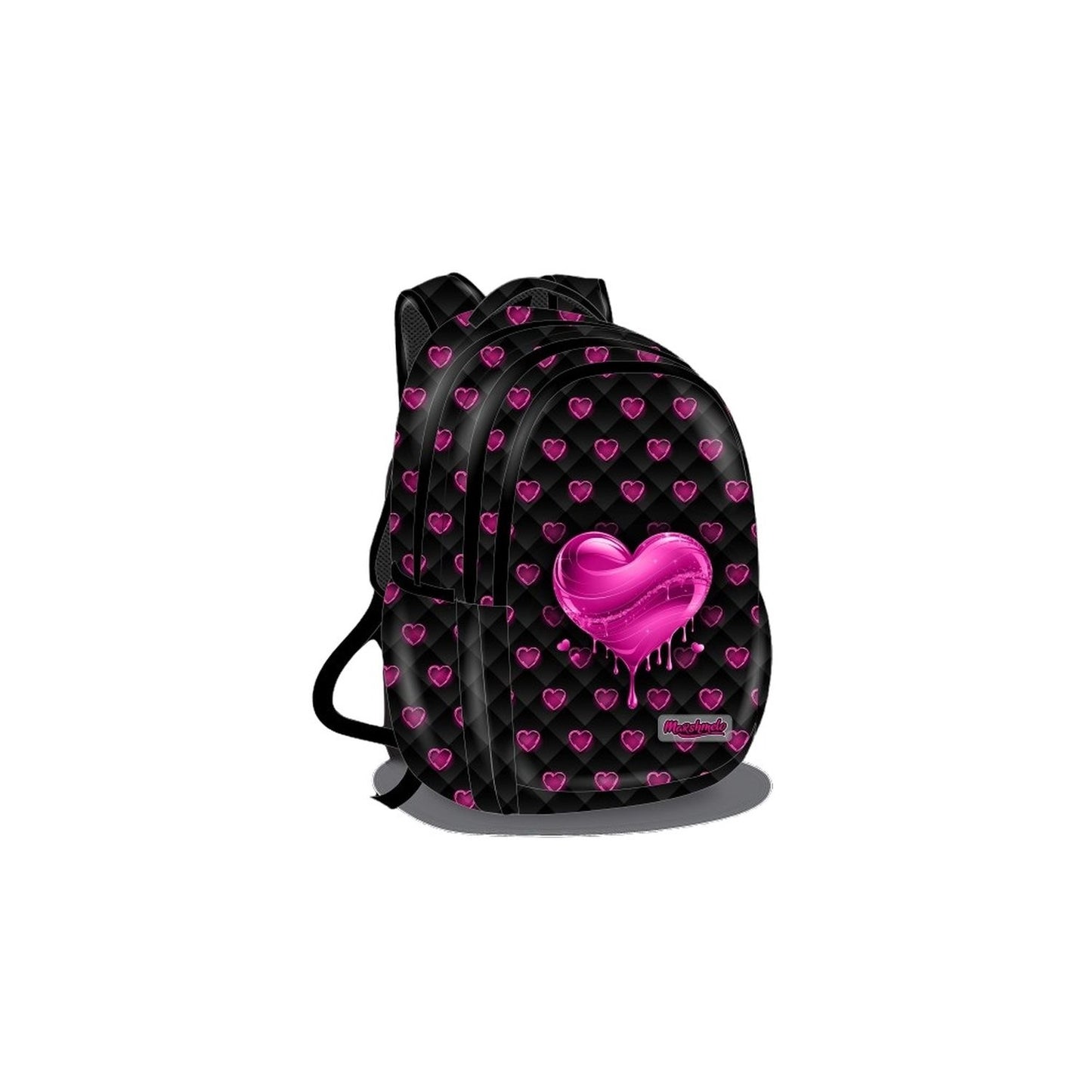 תיק מרופד 2 תאים לב ורוד (12/3)