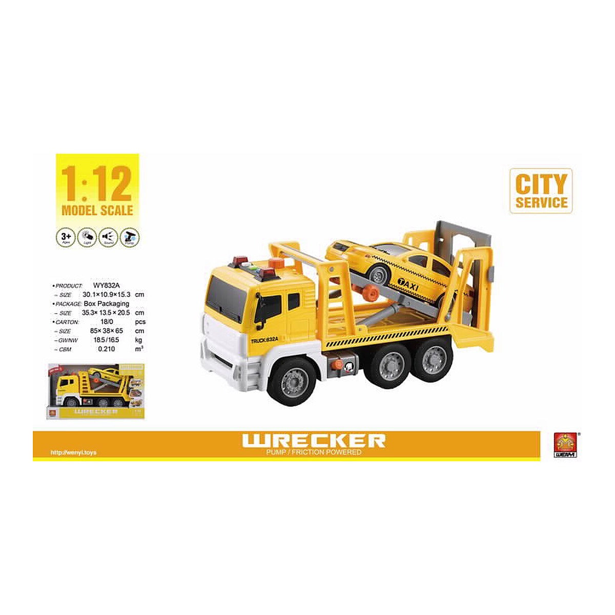 משאית גרר מוניות - WY832A - 1:12