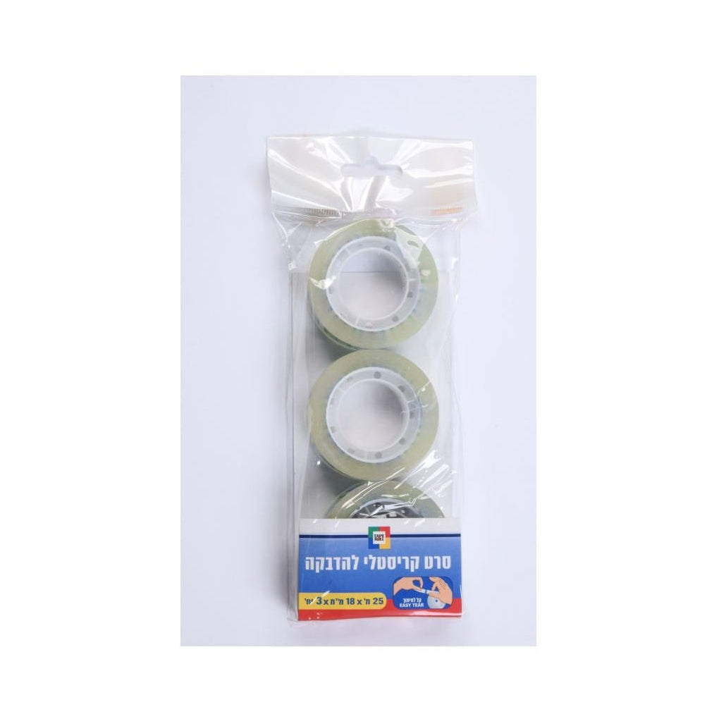Clear scotch tape 19/25, pack of 3