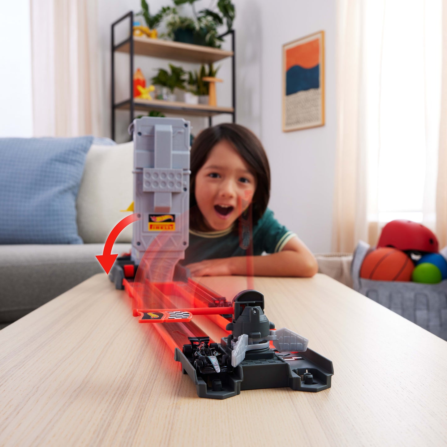 Hot Wheels Crash Track Fast Launch Set including two cars