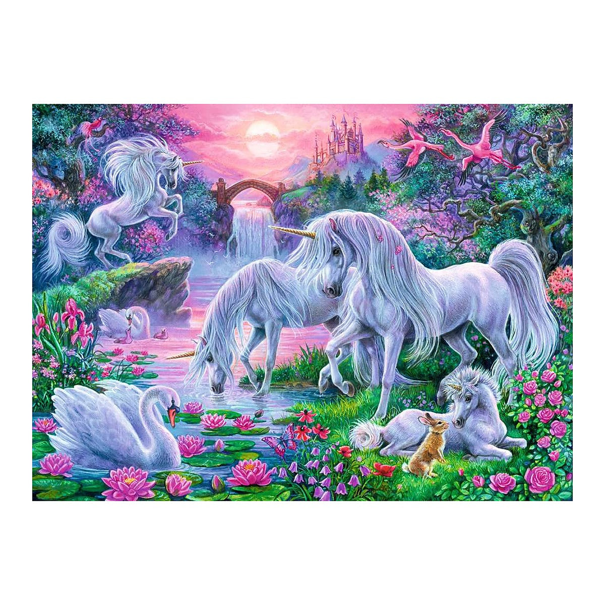 פאזל 150 חל' - חדי קרן בשקיעה זוהרת