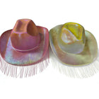Holographic Cowboy Hat with Fringe