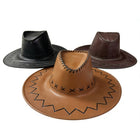 Faux leather Indiana hat, mixed colors