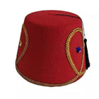 Red fez with stones