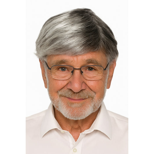 פאה גבר מבוגר שחור לבן