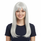 Long straight white wig