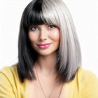 Black and white bob wig