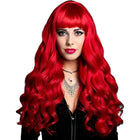 Long curly red wig