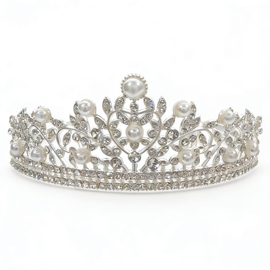 כתר נסיכות מתכת מהודר פנינים