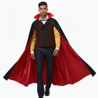 Black and red velvet cape 120 cm