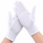 Short white silk gloves