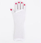 White fishnet gloves