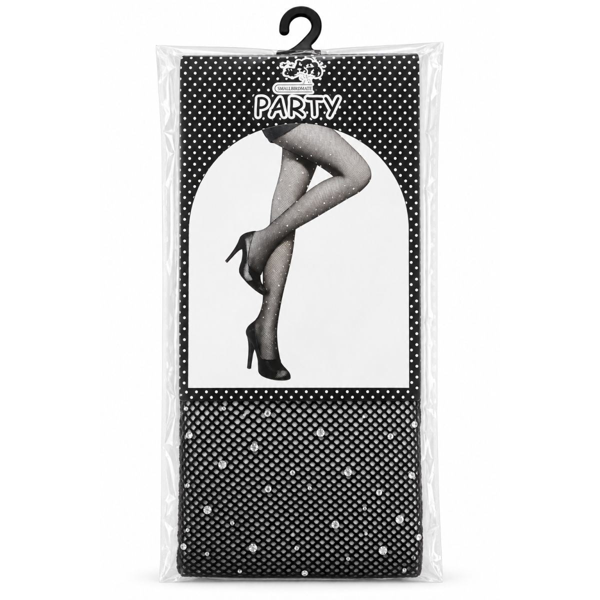 Fishnet tights with rhinestones