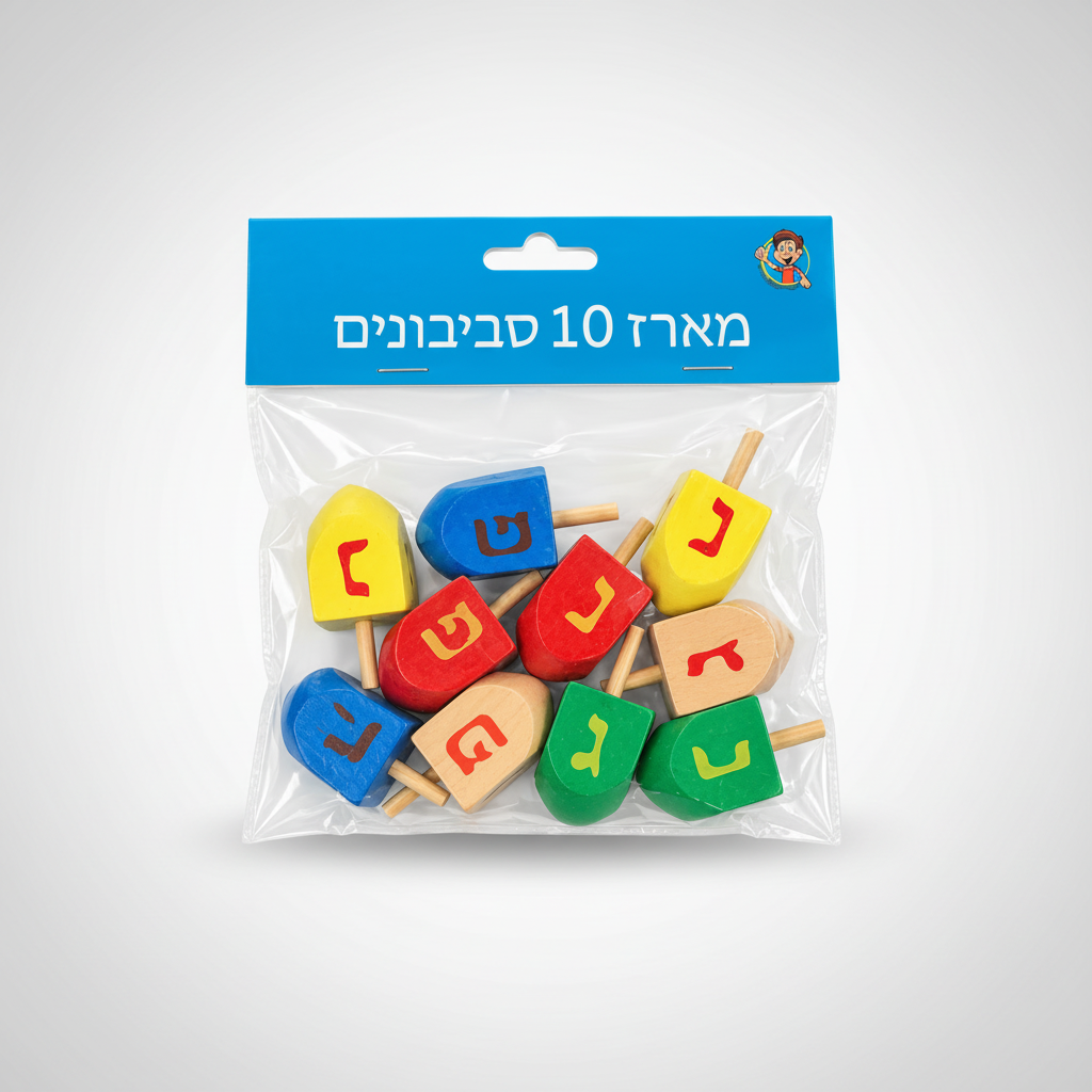 מארז סביבון עץ 5 ס"מ - 10 יחידות