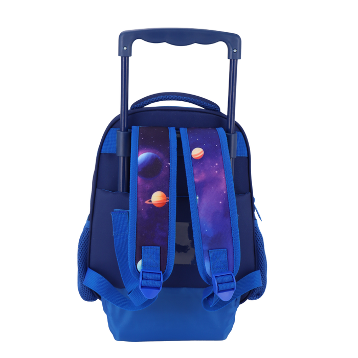 Blue Spaceship Trolley Kindergarten Bag Set