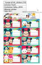Tsum Tsum Notebook Stickers