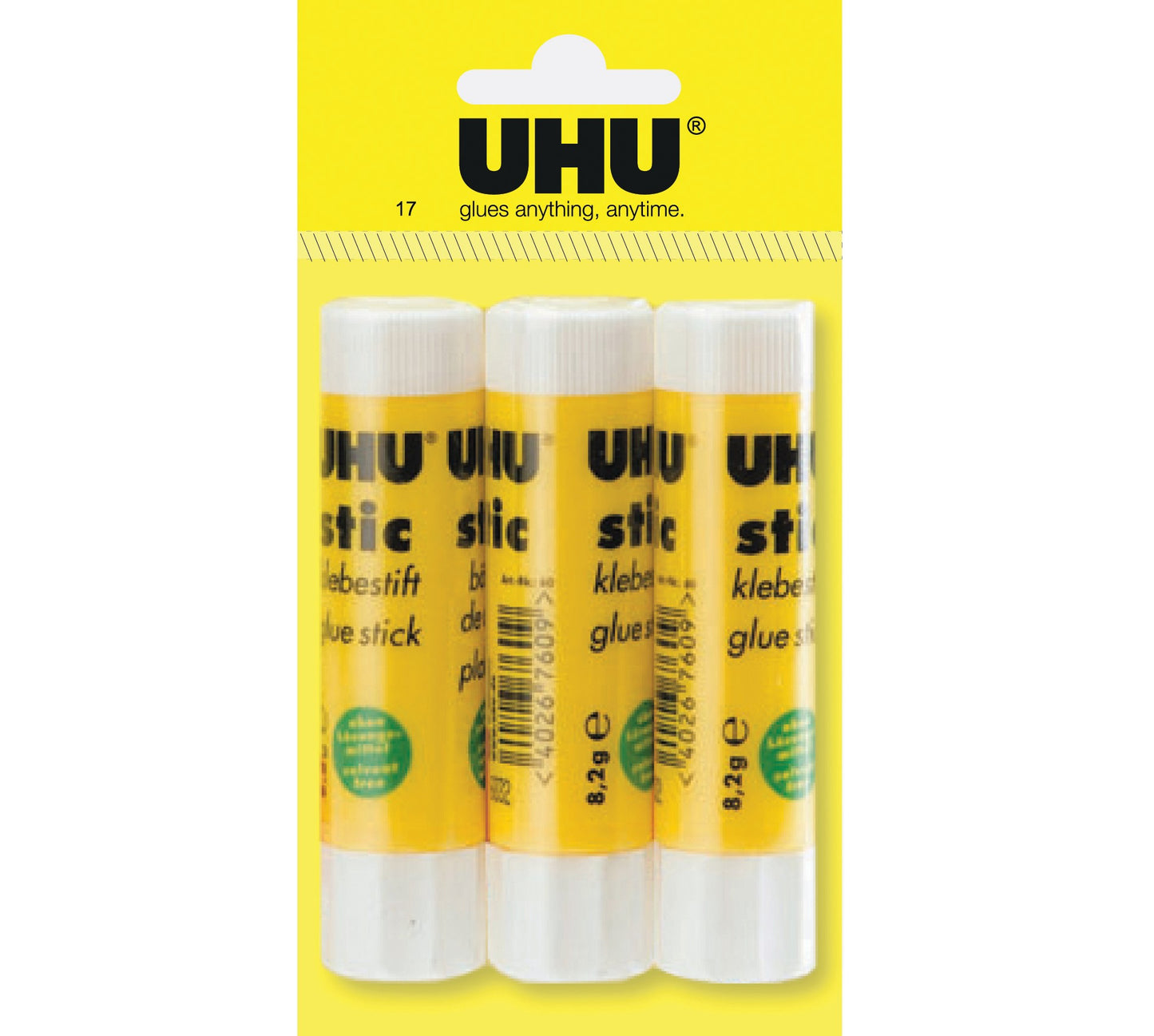 דבק סטיק 8 גרם 3 יח' בנרתיק UHU