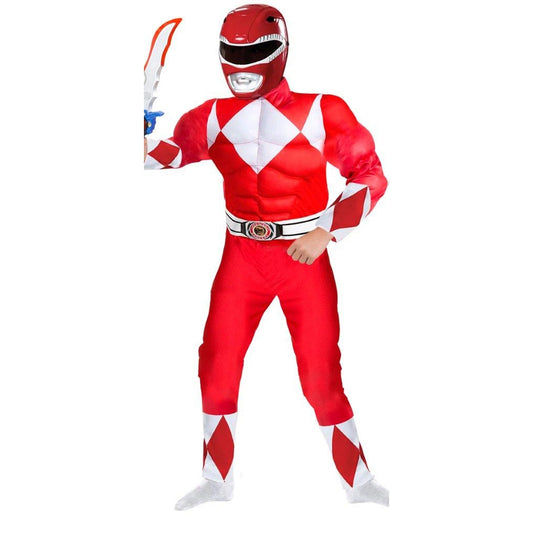 תחפושת פאואר רנגרס אדום מידה 4 שושי זוהר